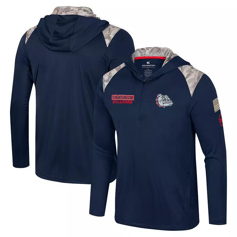 Mens Colosseum Navy Georgetown Hoyas OHT Military Appreciation Quarter-Zip Hoodie Jacket Grg Blue Product Image