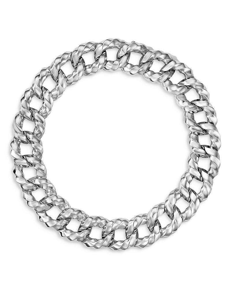 Womens Cable Edge Curb Chain Necklace in Recycled Sterling Silver Product Image