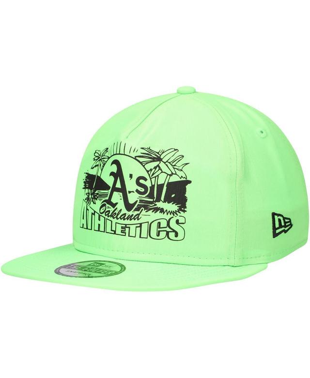 New Era Mens Green Oakland Athletics Neon Golfer Snapback Hat Product Image