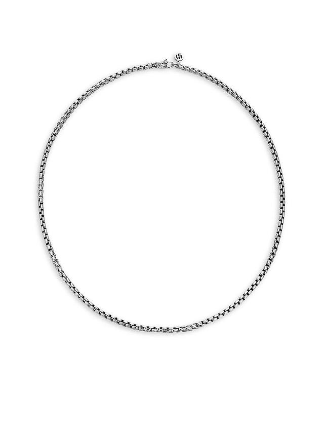 Womens Classic Chain Sterling Silver Box Chain Necklace Product Image