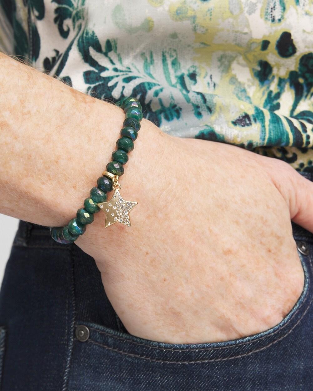 Jade Green Beaded Bracelet Product Image