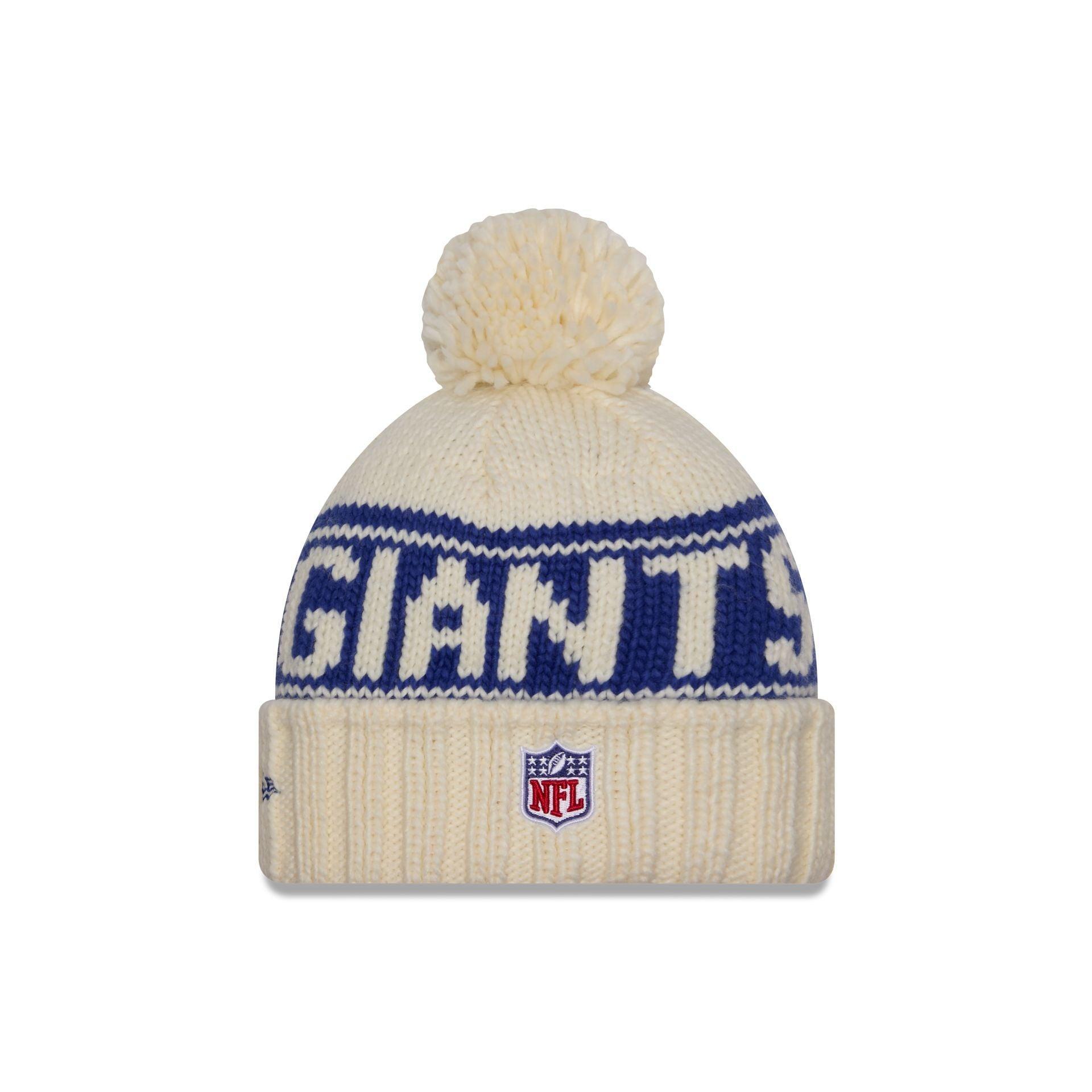 New York Giants 2024 Cold Weather Chrome Pom Knit Hat Female Product Image