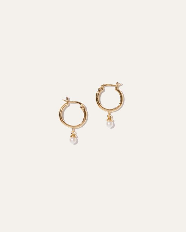 Small Freshwater Cultured Pearl Hoops | Quince Product Image