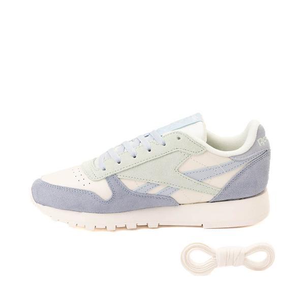 Womens Reebok Classic Leather Athletic Shoe - Chalk / Pale Blue / Vintage Blue Product Image