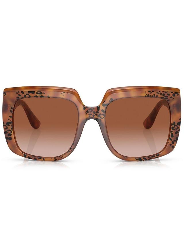 DOLCE & GABBANA Oversized Square-frame Sunglasses In Brown Product Image