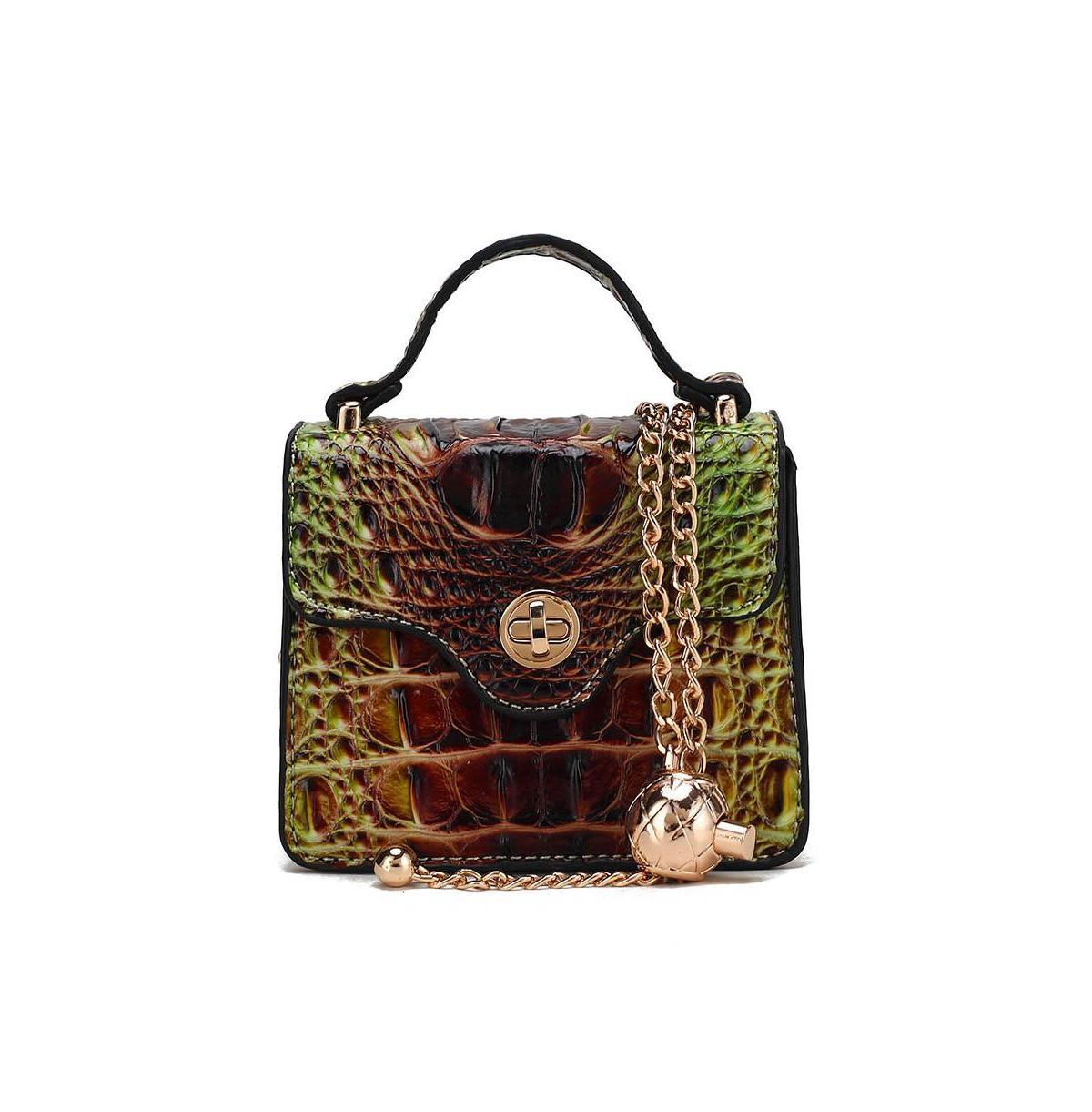 Mkf Collection River Gradient Rainbow Faux Crocodile-Embossed Women s Mini Crossbody Bag by Mia K Product Image