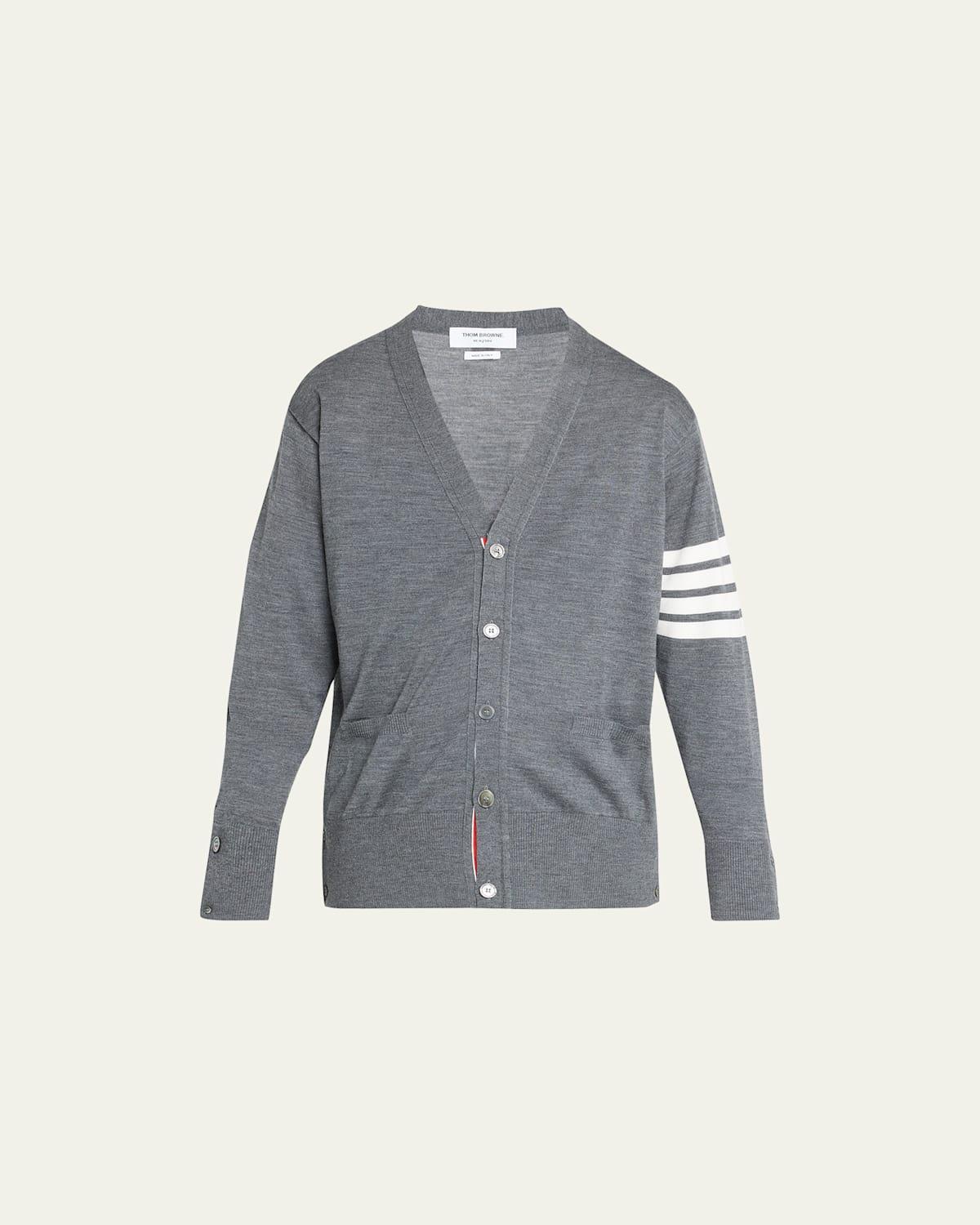 Thom Browne Sustainable Merino Classic Cardigan Sweater in Medium Grey - Grey. Size 1 (also in 5). Product Image