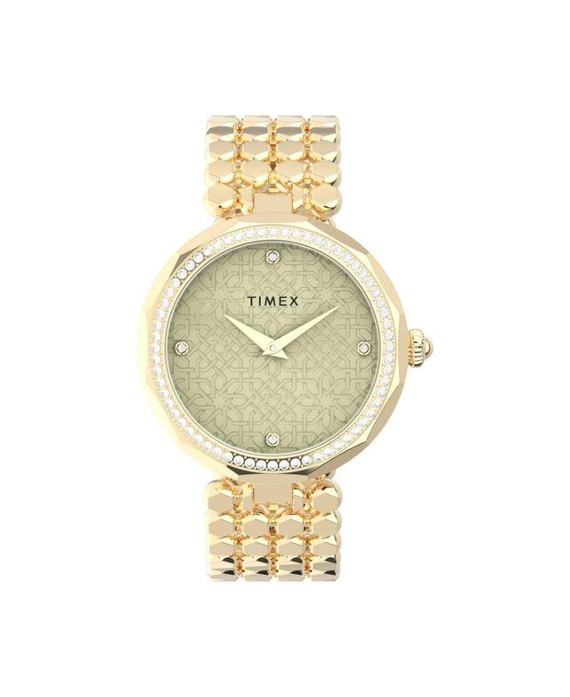 Timex Womens Asheville Gold-Tone Low Lead Brass Bracelet Watch 34 mm - Gold-Tone Product Image