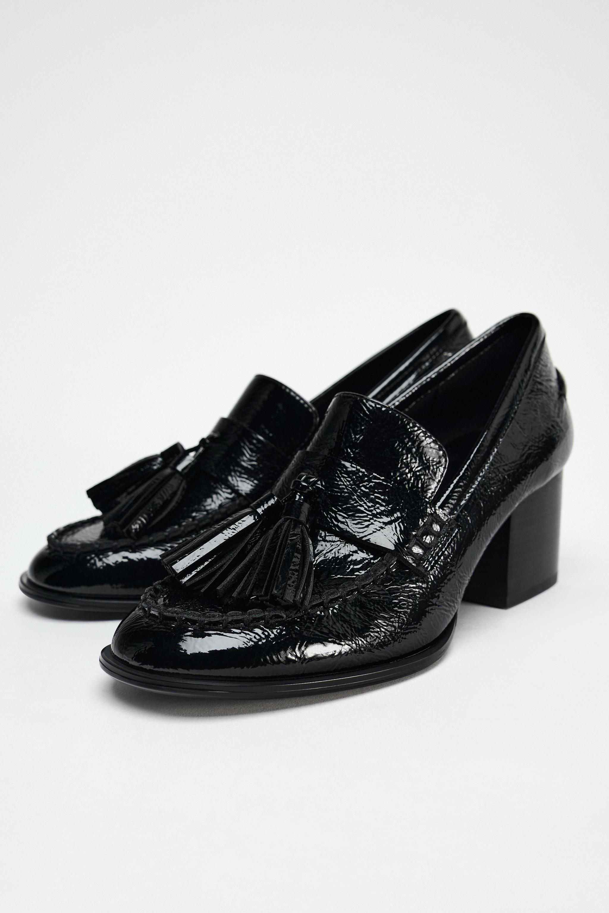 FAUX PATENT TASSELED LOAFERS Product Image