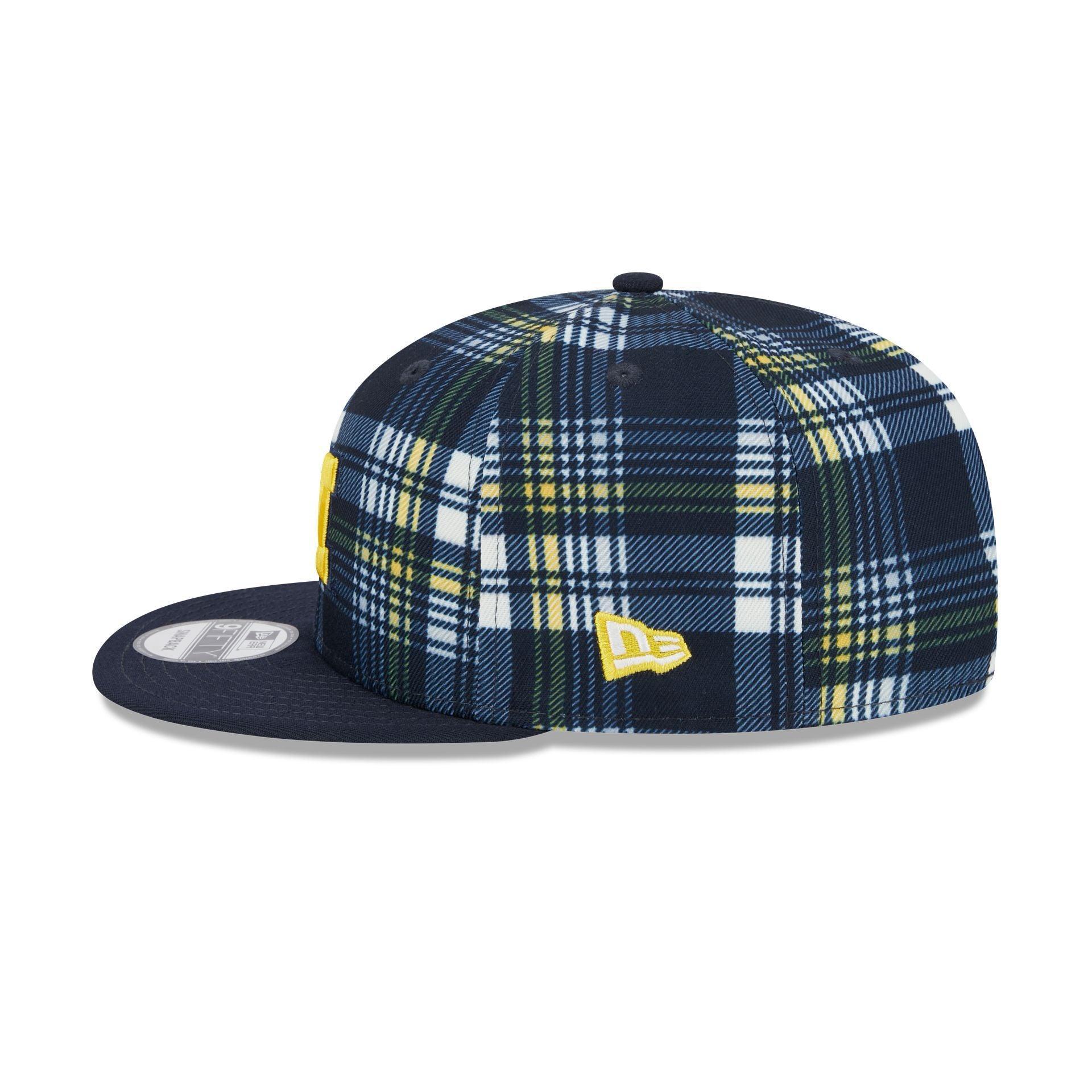 Michigan Wolverines Plaid 9FIFTY Snapback Hat Male Product Image