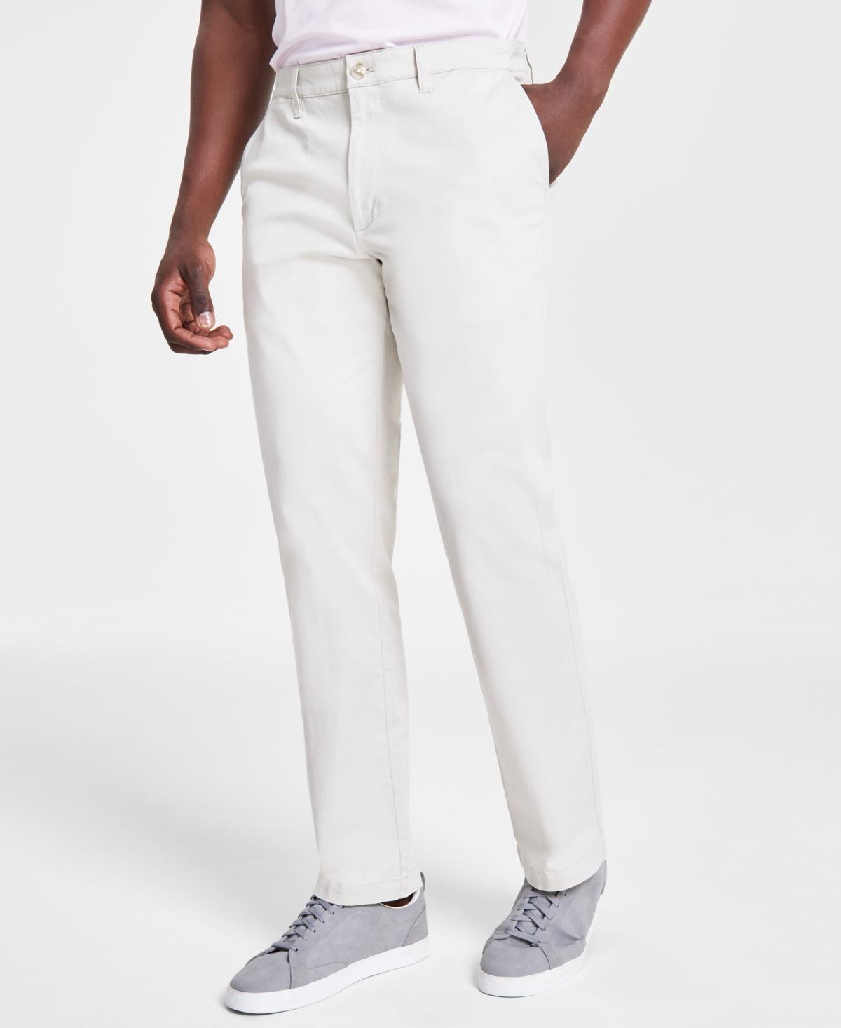 Nautica Mens Classic-Fit Stretch Solid Flat-Front Chino Deck Pants Product Image