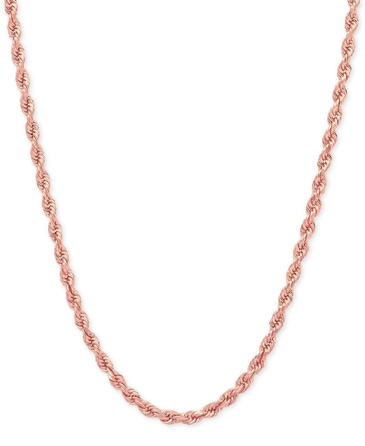 14k Rose Gold Diamond-Cut Rope Chain 22 Necklace (2-1/2mm) Product Image