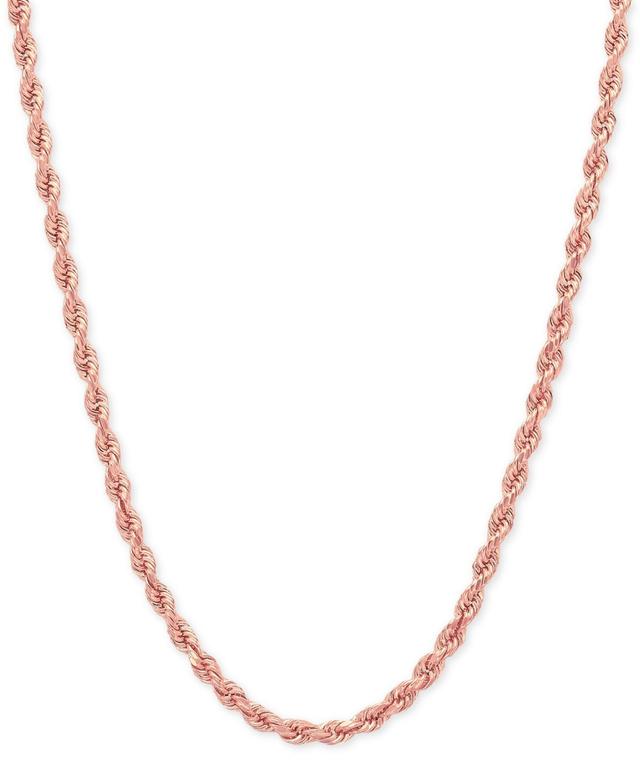 14k Rose Gold Diamond-Cut Rope Chain 22 Necklace (2-1/2mm) Product Image