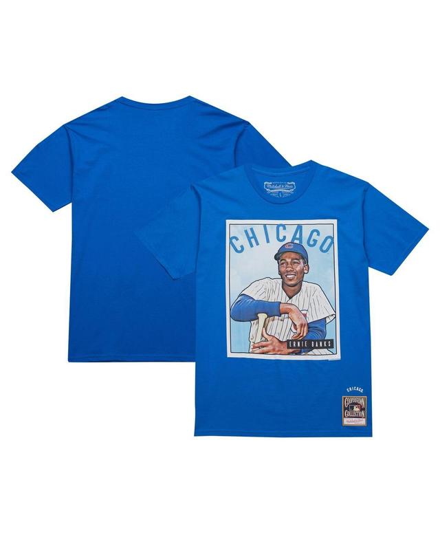 Mitchell & Ness Mens Ernie Banks Royal Chicago Cubs Cooperstown Collection Collectors Connection T-Shirt Product Image