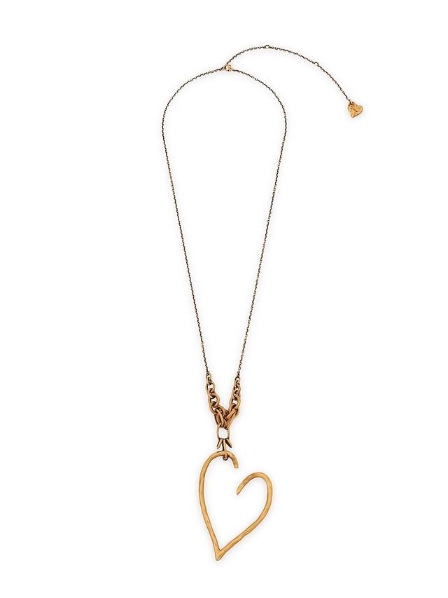 Womens Encoeur Vintage Gold Heart Pendant Necklace Product Image