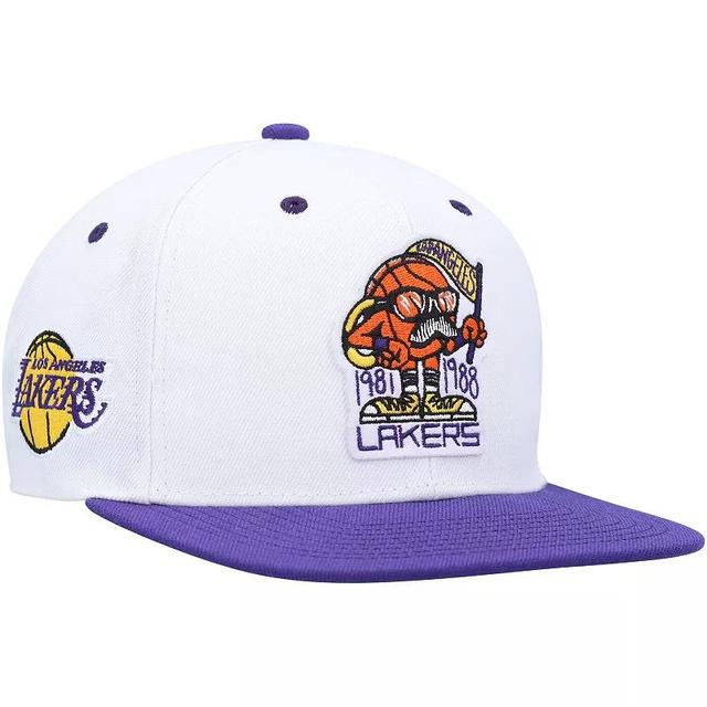 Mens Mitchell & Ness /Purple Los Angeles Lakers Kurt Rambis Two-Tone Snapback Hat Product Image