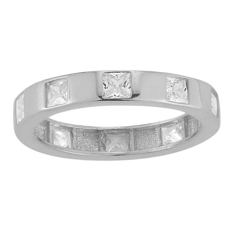 Sunkissed Sterling Cubic Zirconia Band Ring, Womens Silver Product Image