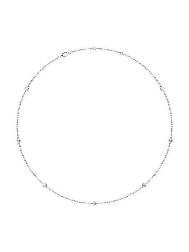 Womens 14K White Gold & 14-Diamond Station Necklace/0.70-2.10 TCW Product Image