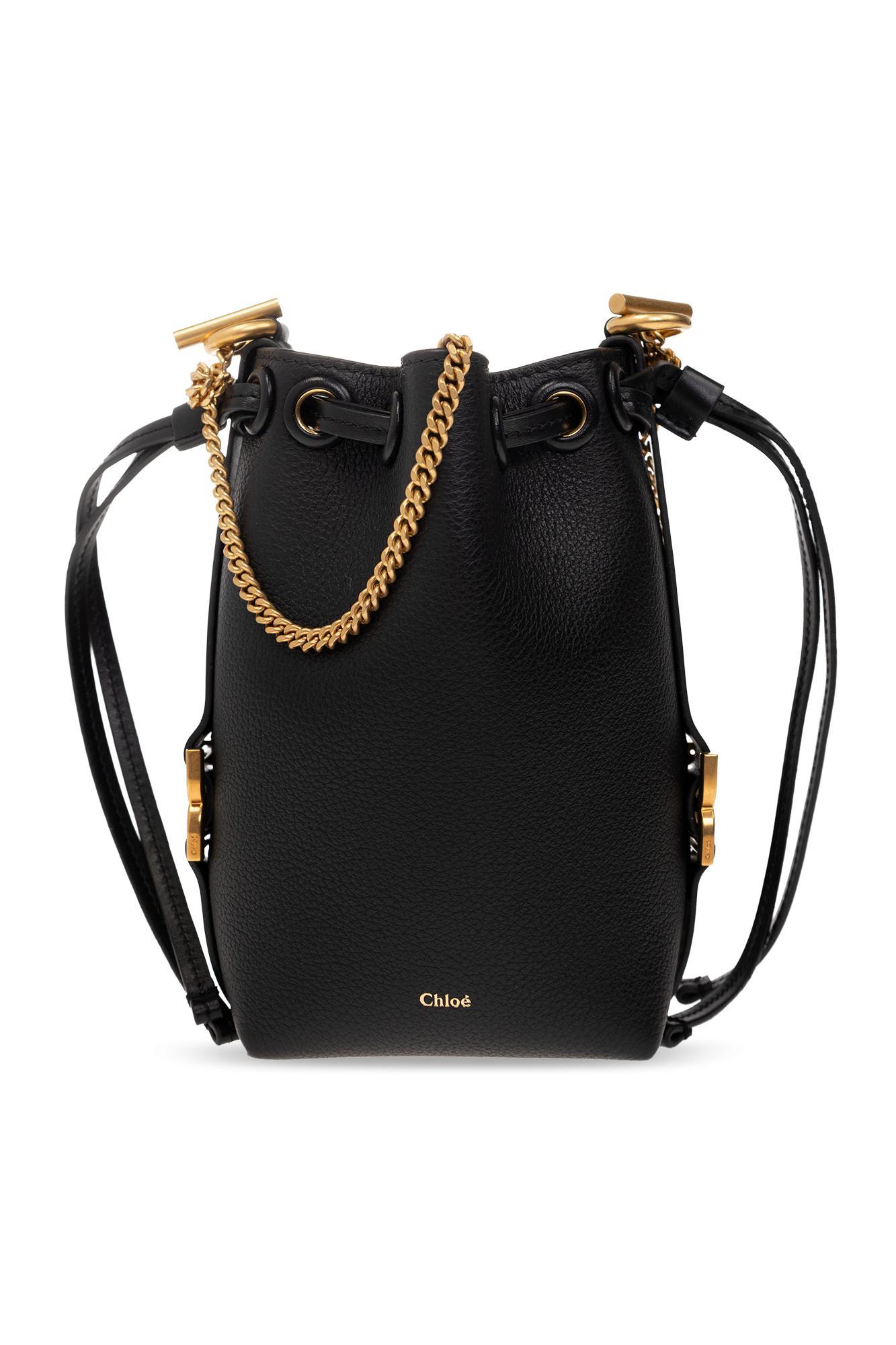 Marcie Micro Leather Bucket Bag In Black Product Image