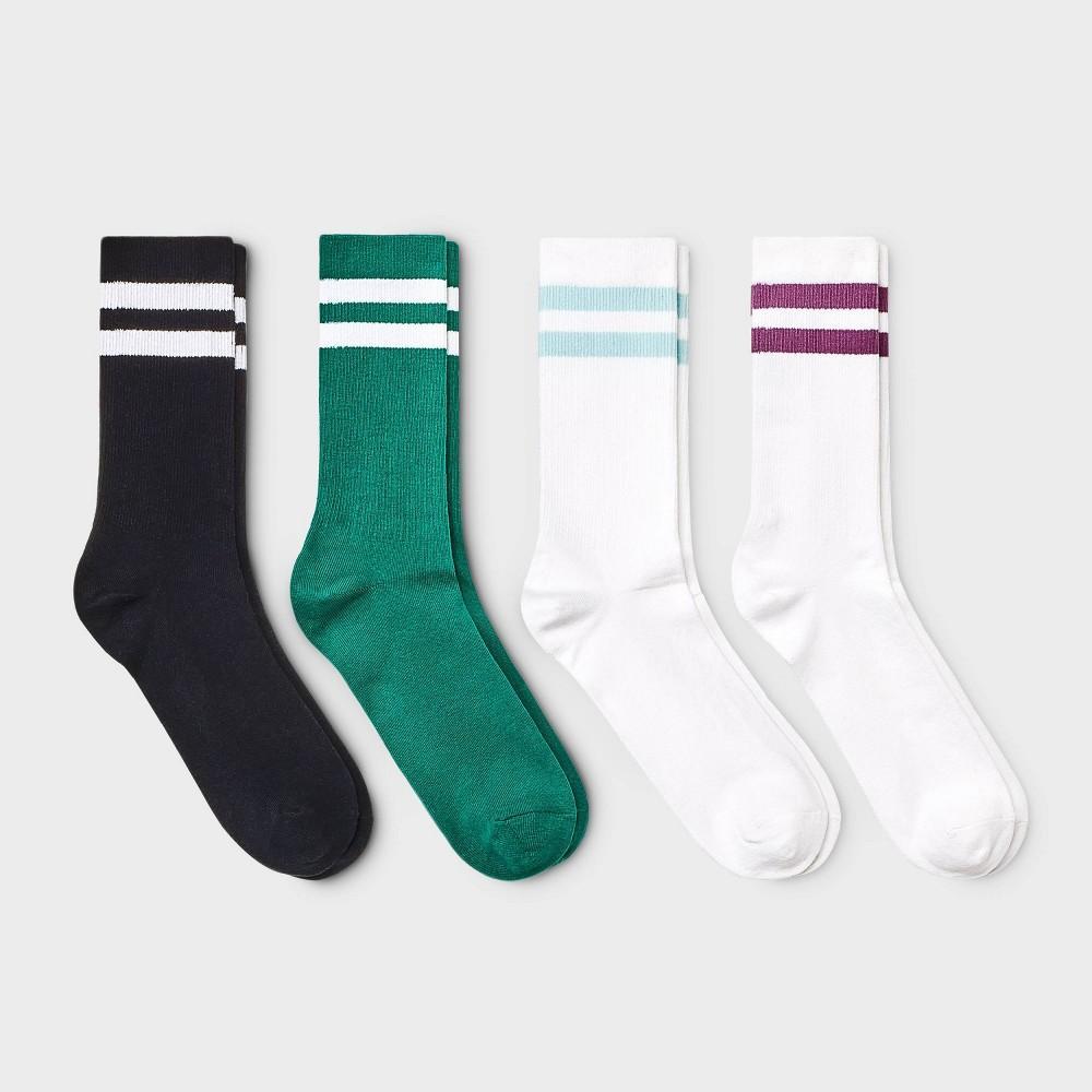 Mens Striped Varsity Crew Socks 4pk - Original Use 6-12 Product Image