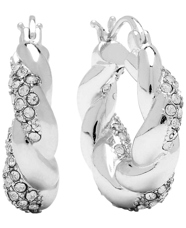 Womens Crystal Twist Puff Hoop Earring Product Image