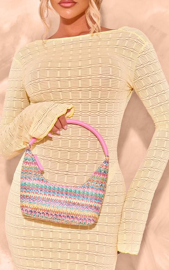 Multi Raffia Curved Handle Shoulder Bag Product Image