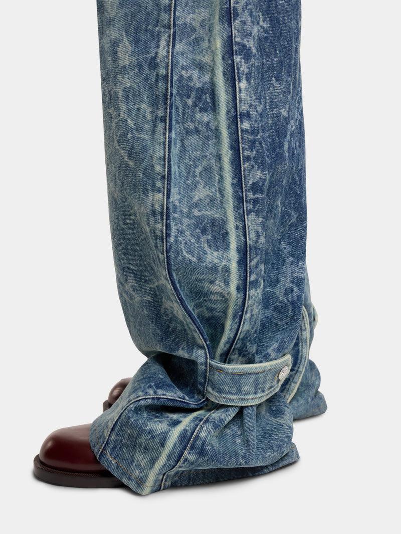 WIDE-LEG JEANS IN WASHED DENIM Product Image