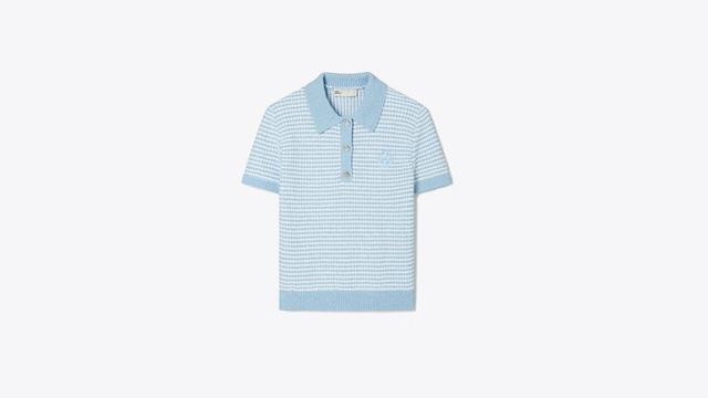 Striped Stitch Cotton Polo Product Image