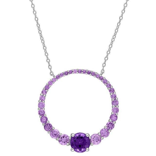 Stella Grace Sterling Silver African Amethyst & Amethyst Circle of Life Pendant Necklace, Womens Product Image