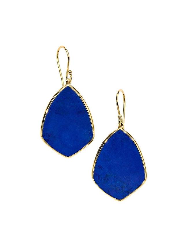 Womens Polished Rock Candy 18K Yellow Gold & Lapis Lazuli Medium Drop Earrings Product Image