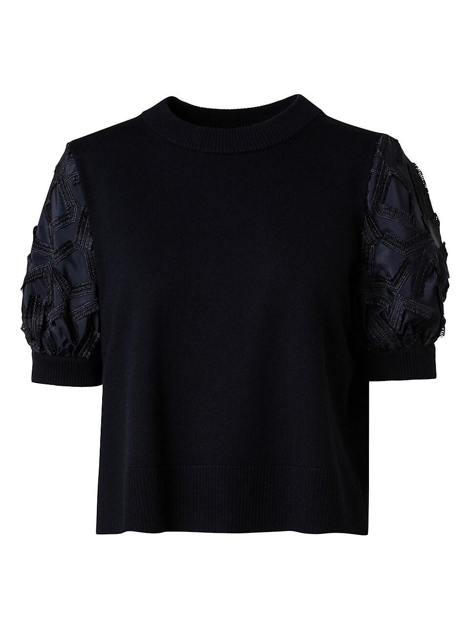 Womens Textured Sleeve Top Product Image