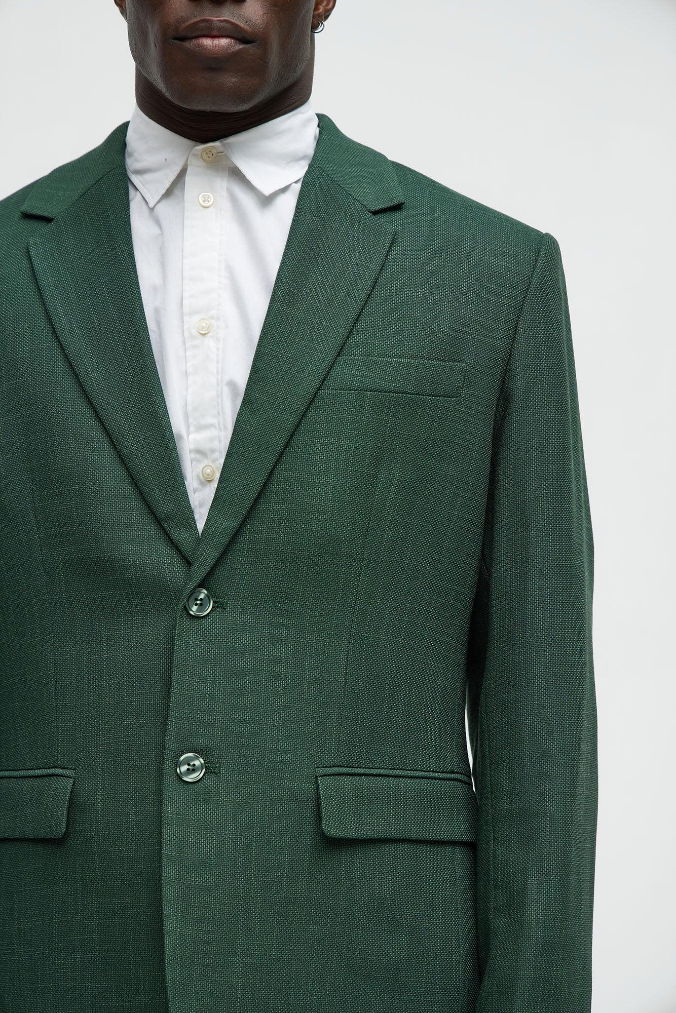 Shepton Solid Texture Blazer - Green Product Image