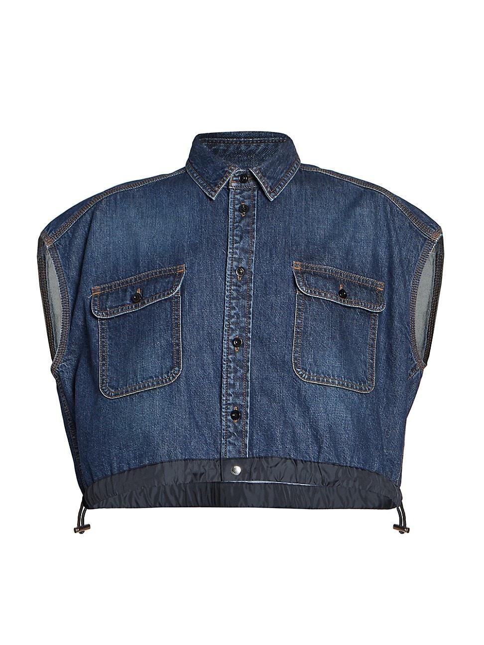 Womens Denim Crop Shirt Product Image