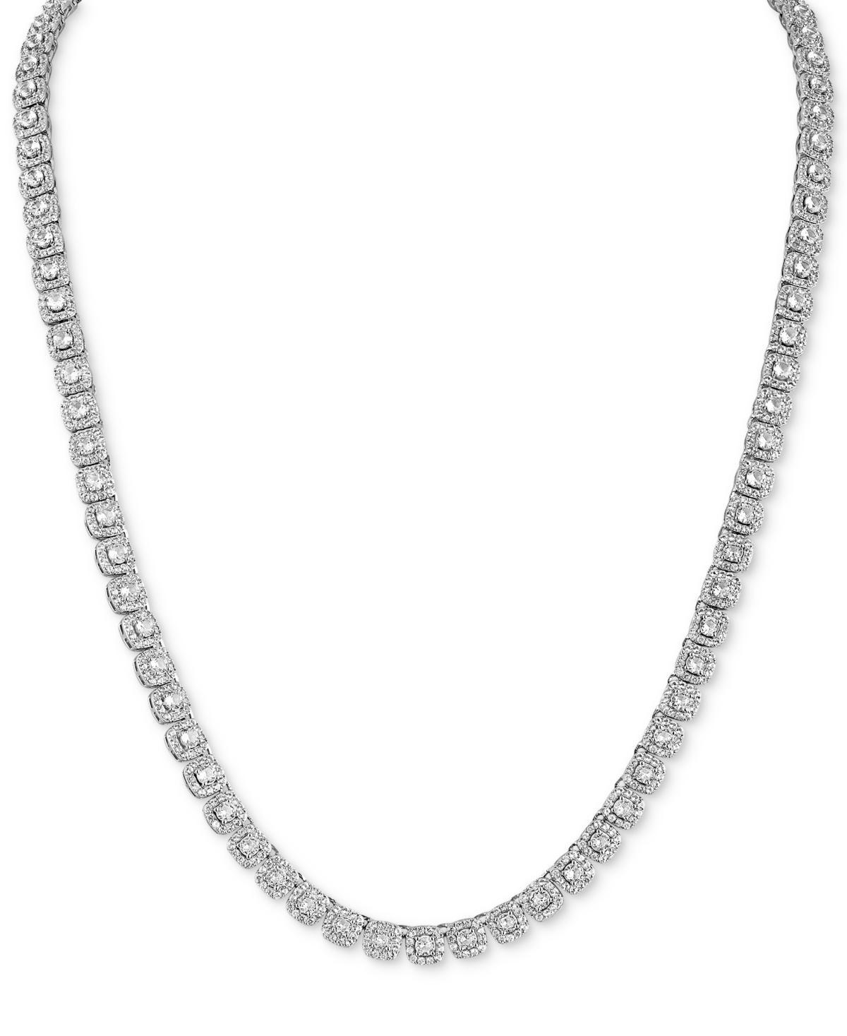 Esquire Mens Jewelry Cubic Zirconia 22 Tennis Necklace in Sterling Silver, Created for Macys Product Image