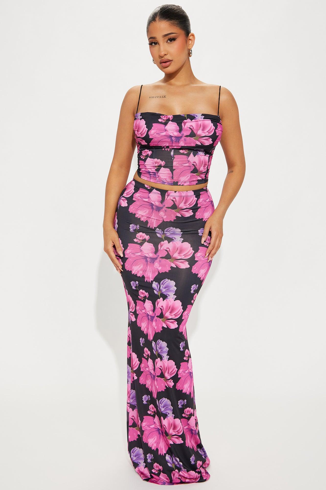 Rose For You Skirt Set - Black/combo Product Image