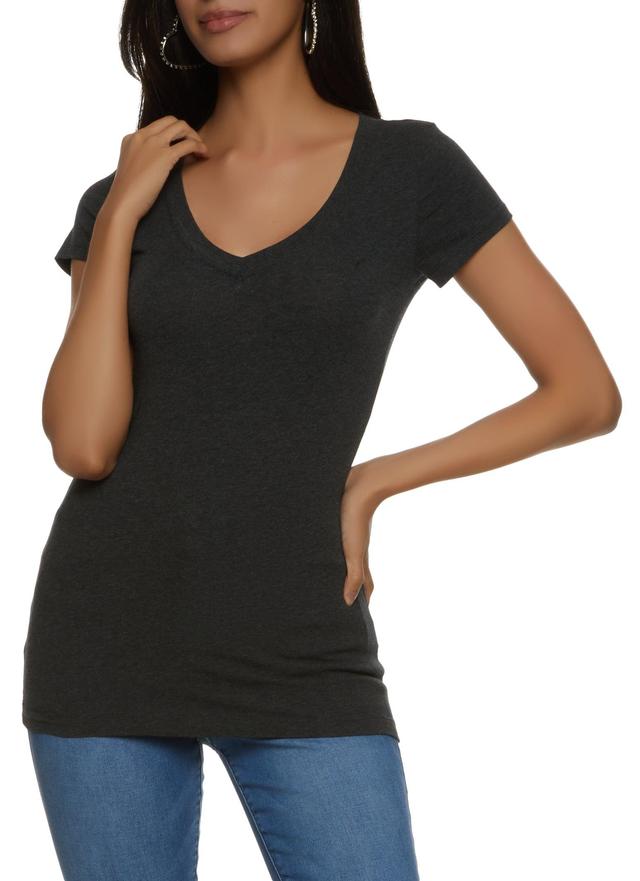 Womens V Neck Short Sleeve T Shirt Product Image