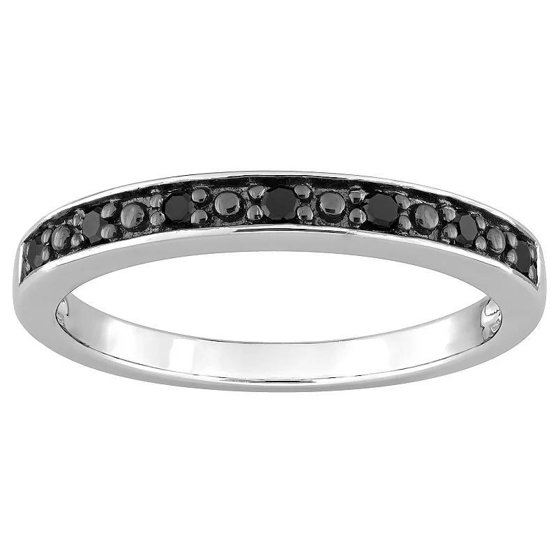 Stella Grace Sterling Silver 1/10 Carat T.W. Black Diamond Wedding Band, Womens Product Image