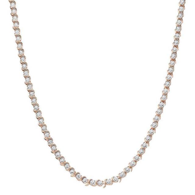 Diamond Brilliance 1 Carat T.W. Diamond Necklace, Womens Pink Tone Product Image