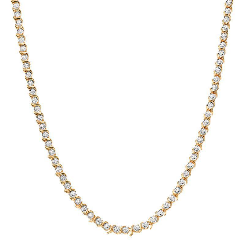 Diamond Brilliance 1 Carat T.W. Diamond Necklace, Womens Gold Tone Product Image