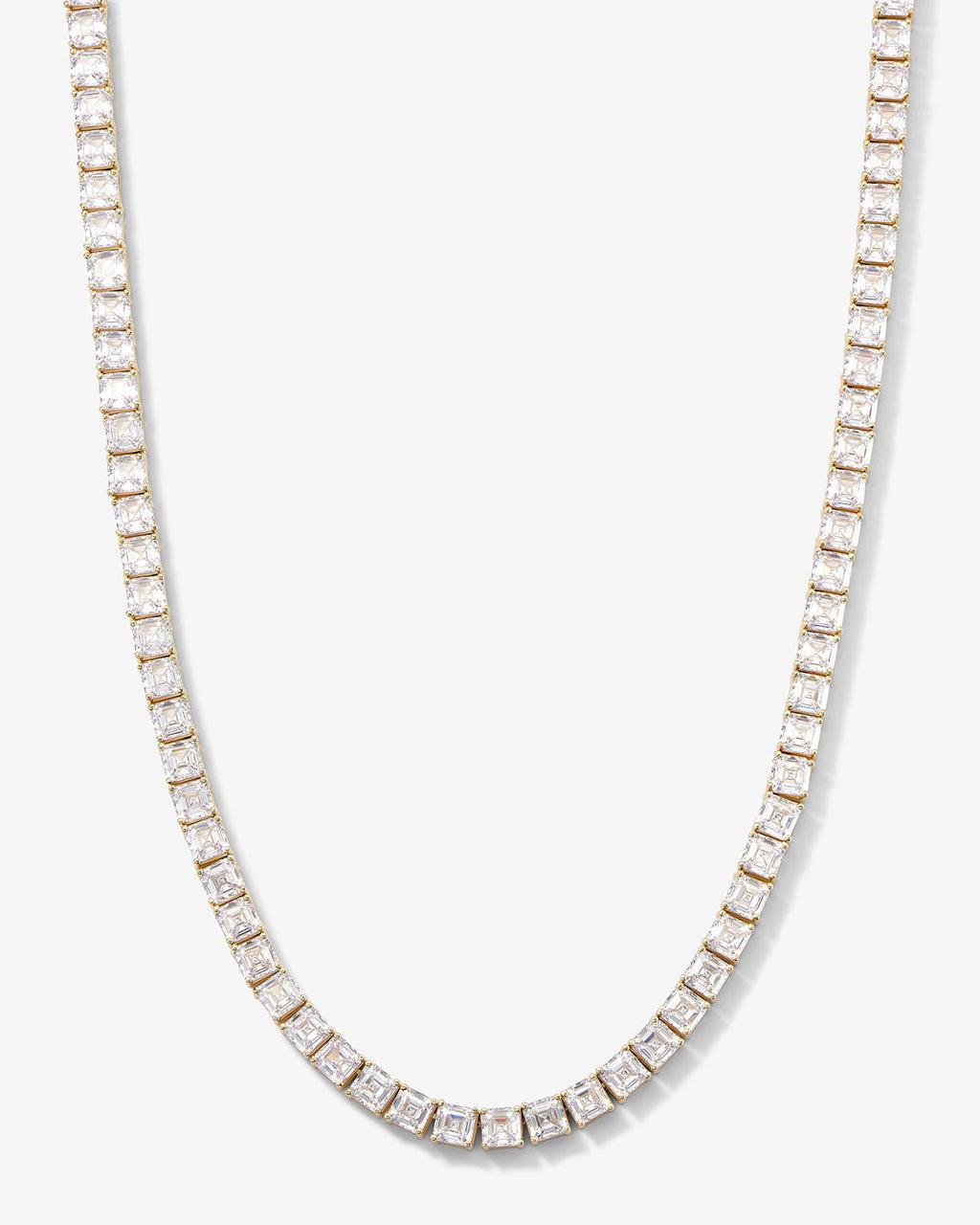 Lil Queen's Tennis Necklace 18" - Gold|White Diamondettes Product Image