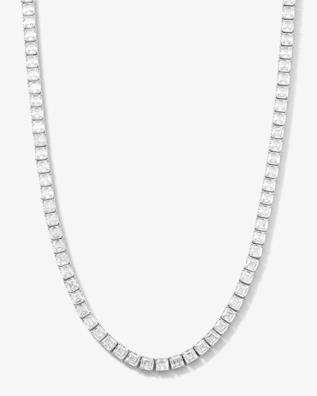 Lil Queen's Tennis Necklace 18" - Silver|White Diamondettes Product Image