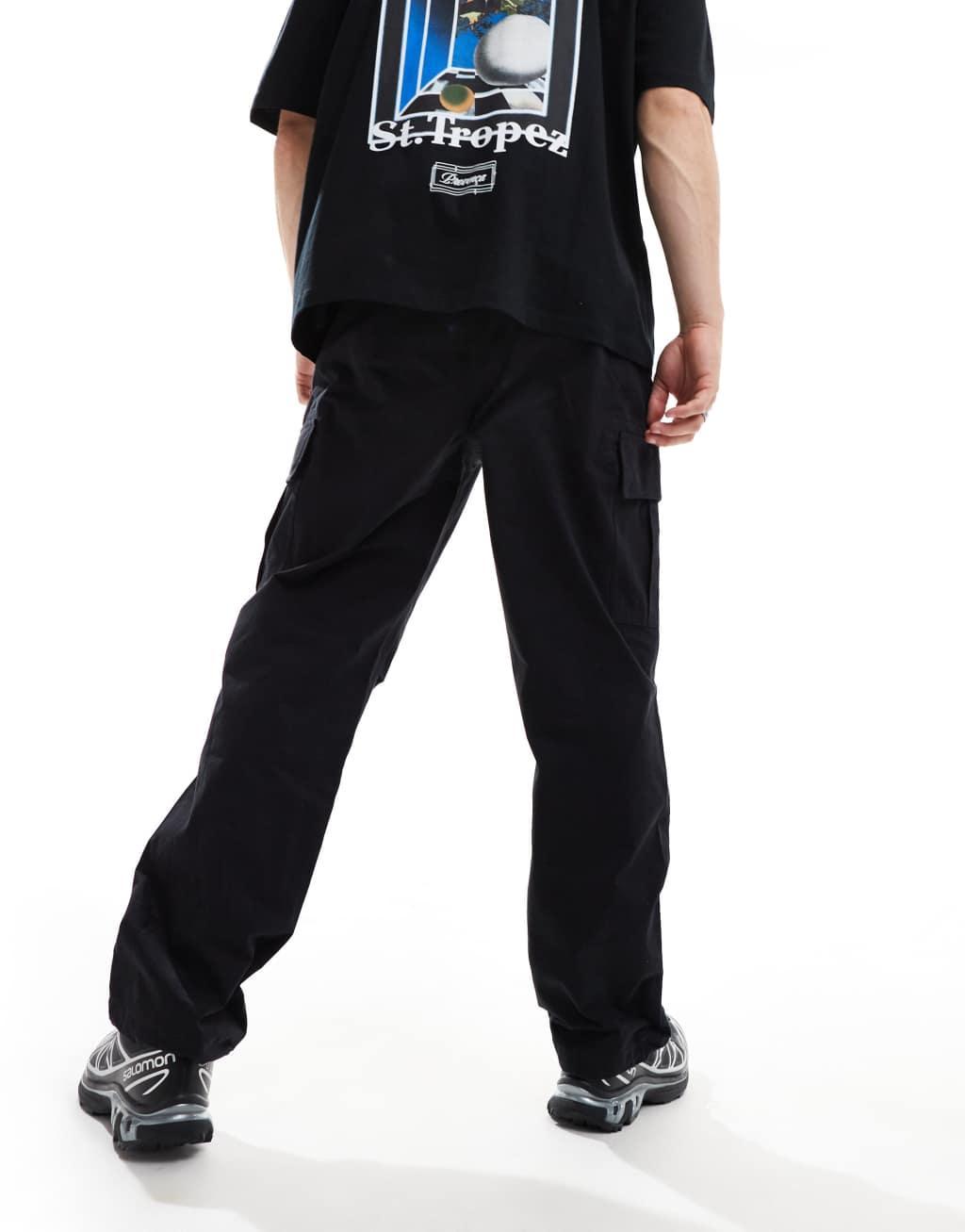 Sixth June cargo pant with large pocket detail in black Product Image