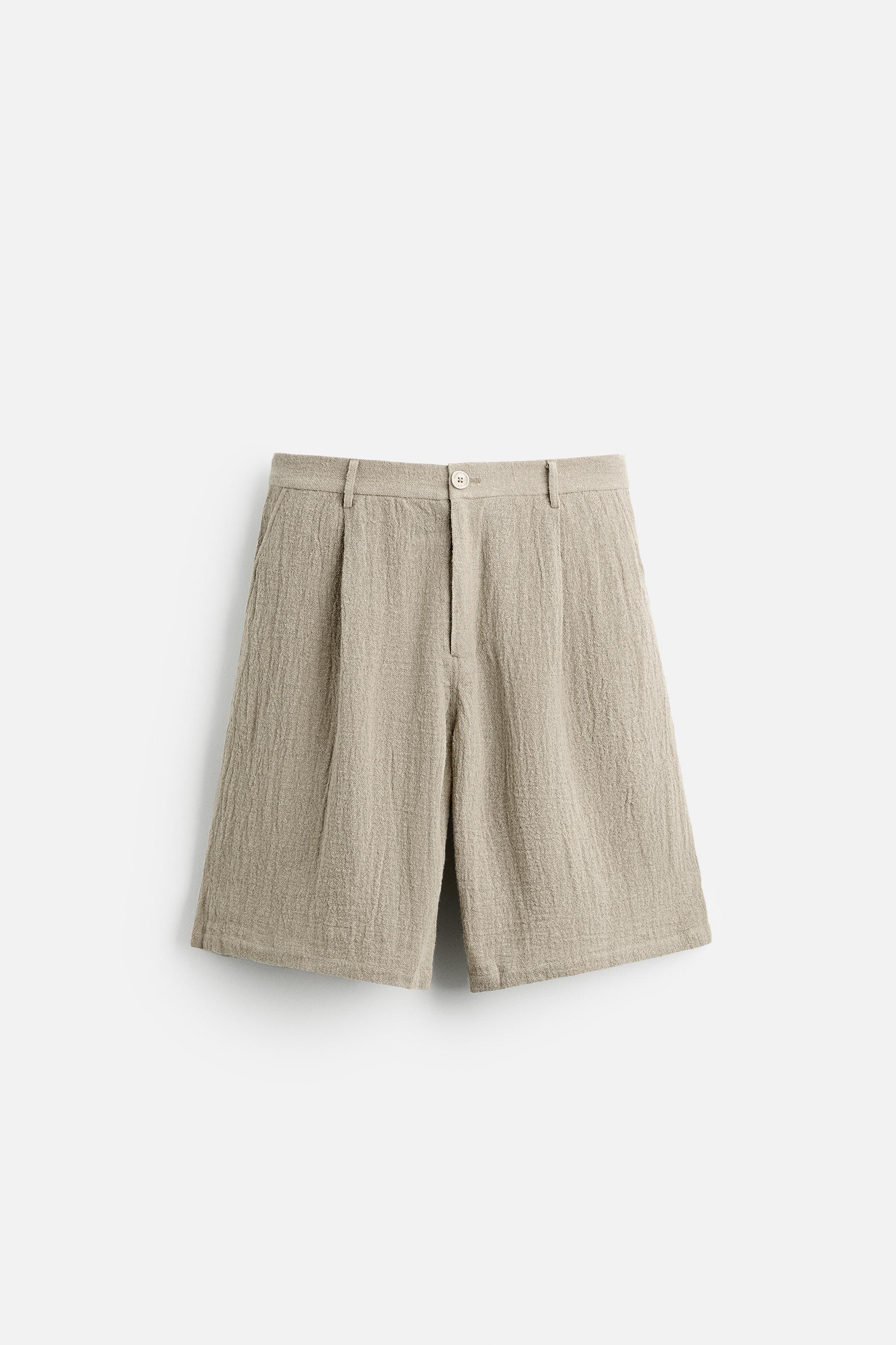 100% LINEN OVERSIZED FIT SHORTS Product Image