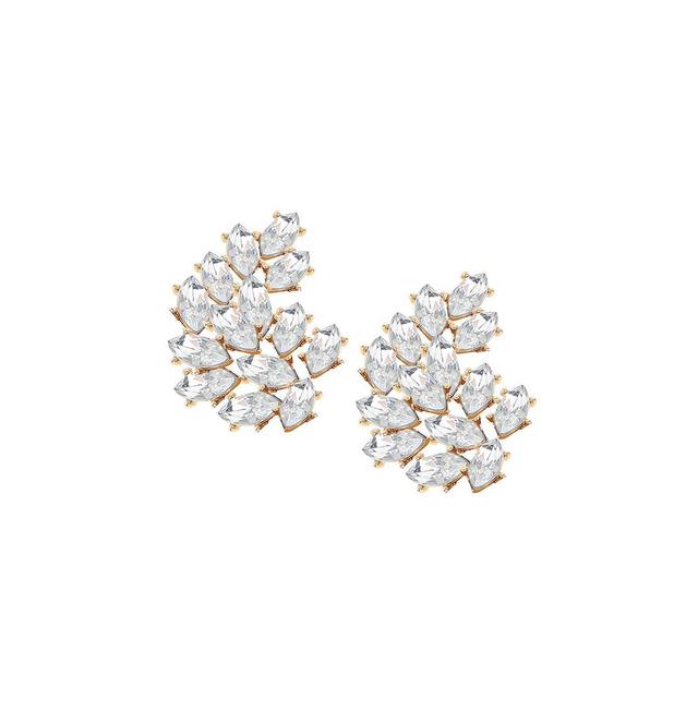 Sohi Womens White Embellished Stud Earrings Product Image