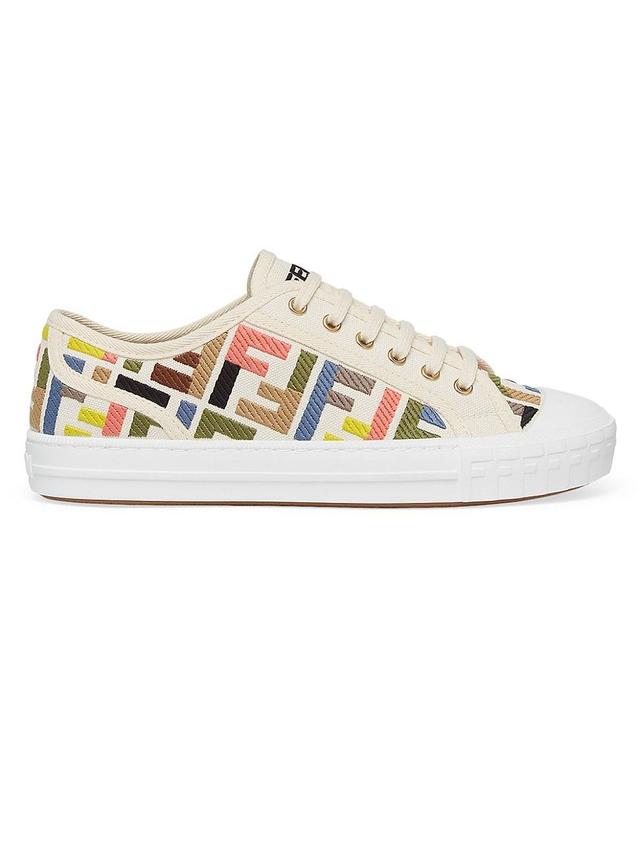 Womens Domino Embroidered Low-Top Sneakers Product Image