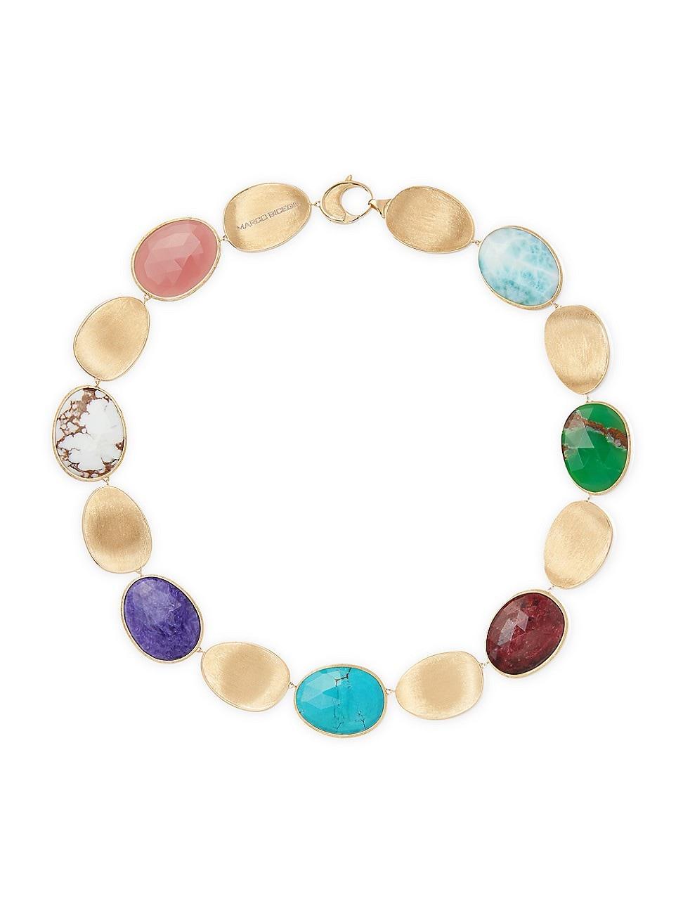 Womens Lunaria Color 18K Yellow Gold & Multi-Gemstone Collar Necklace Product Image