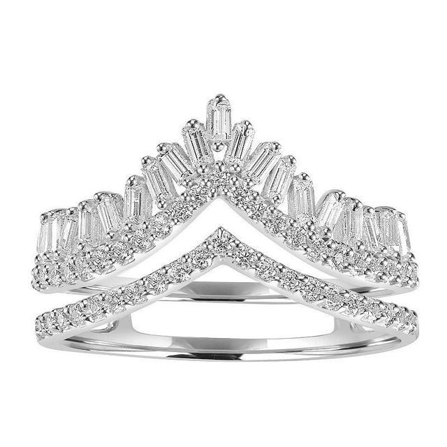 Judy Crowell Sterling Silver CZ Crown Ring, Womens Product Image