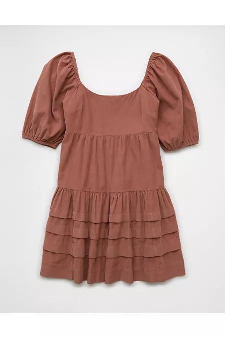 AE Corduroy Puff Sleeve Babydoll Mini Dress Womens Product Image