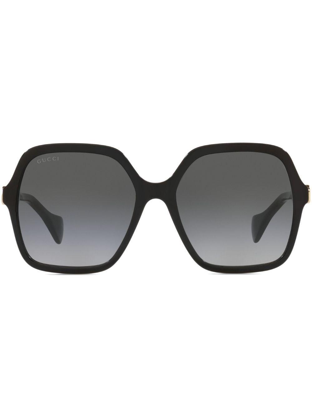 GUCCI Interlocking G Square-frame Sunglasses In Schwarz Product Image