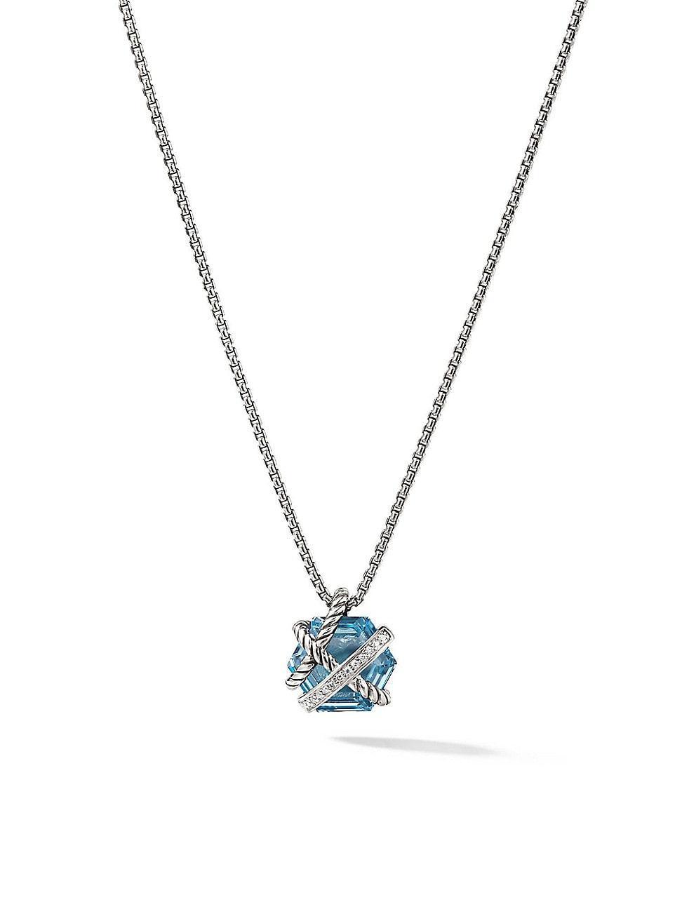 Womens Cable Wrap Necklace in Sterling Silver Product Image